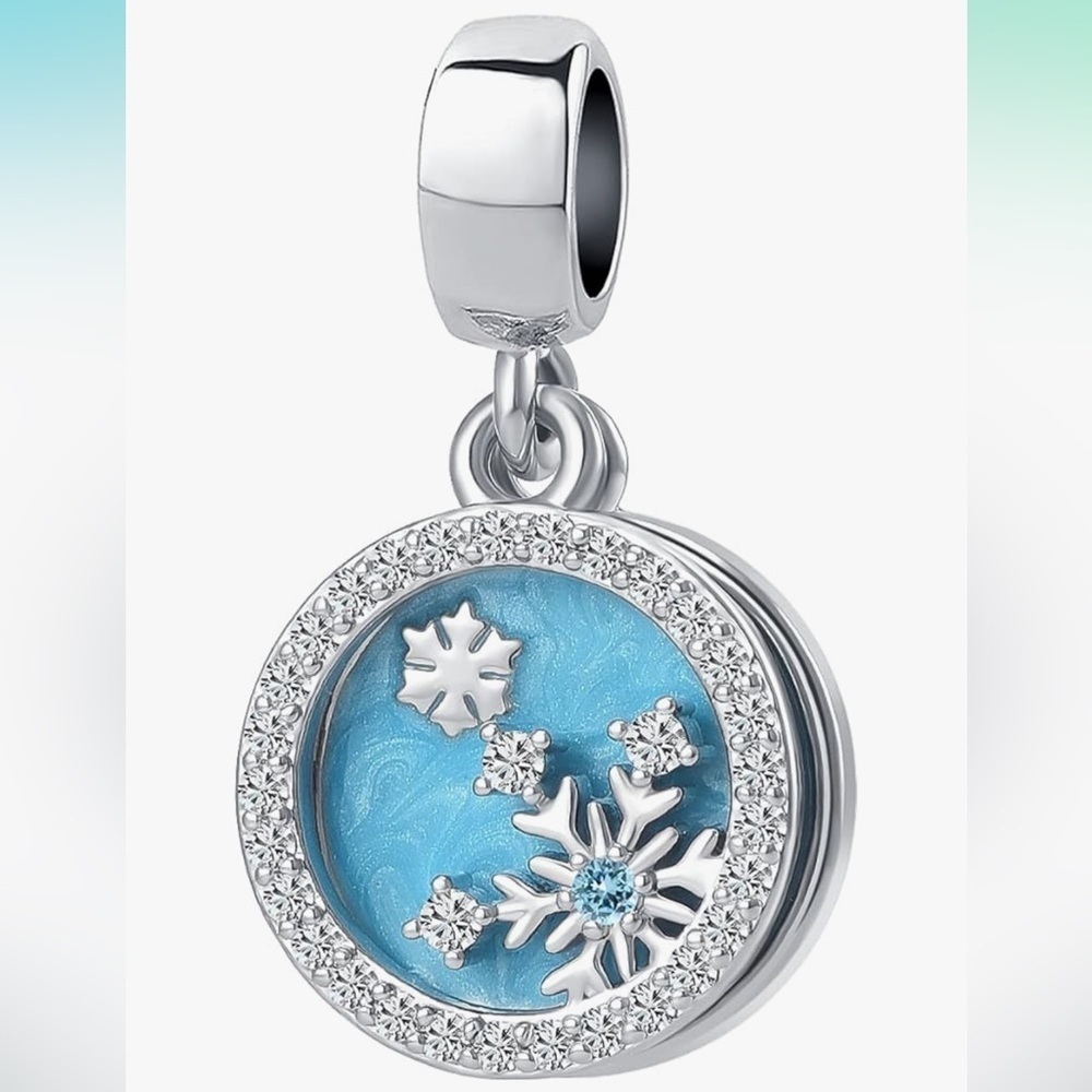 Silver Snowflake winter Christmas  charm fits all pandoras 925